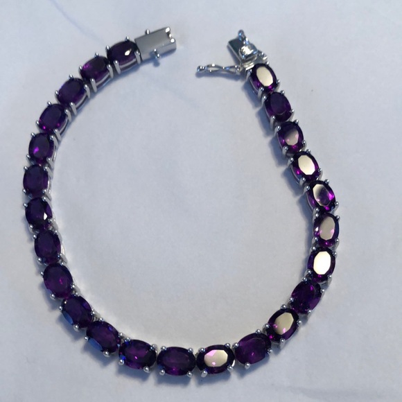 Amethyst purple Tennis bracelet for February birthstone - Picture 1 of 6